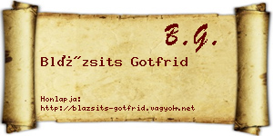 Blázsits Gotfrid névjegykártya
